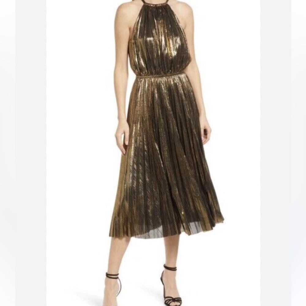 Chelsea 28 Gold Lame Dress
